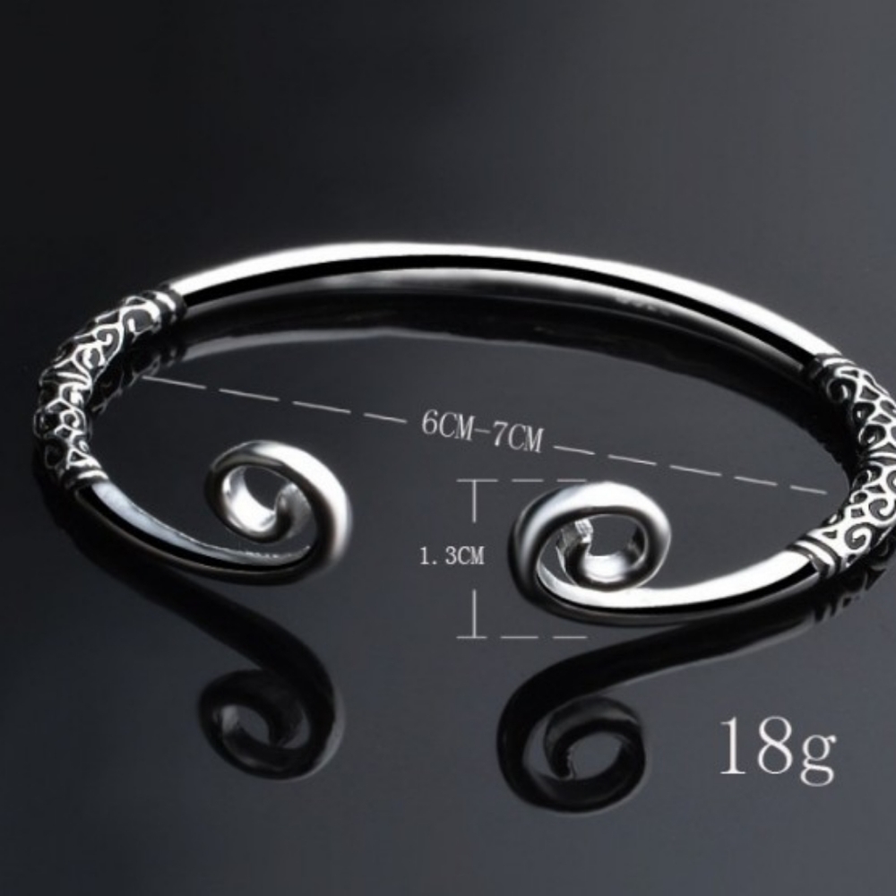 !NEW Heavy 925 Sterling Silver Swirl Cuff | Adjustable Bracelet - Picture 12 of 15